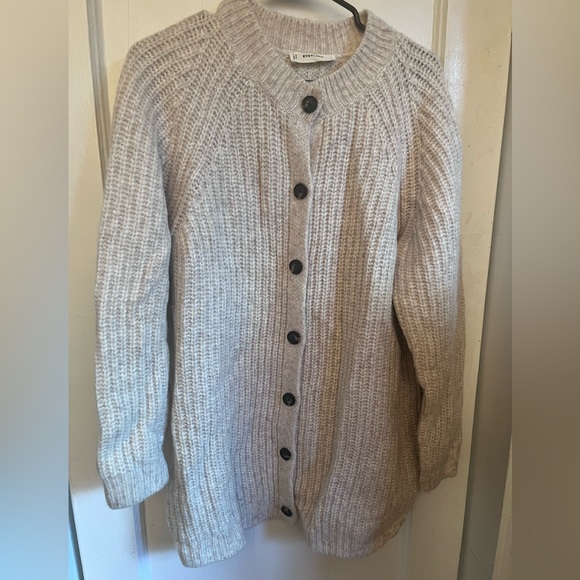 Everlane Fisherman cardigan in cloud- heathered oat sz M NWOT - Picture 6 of 6